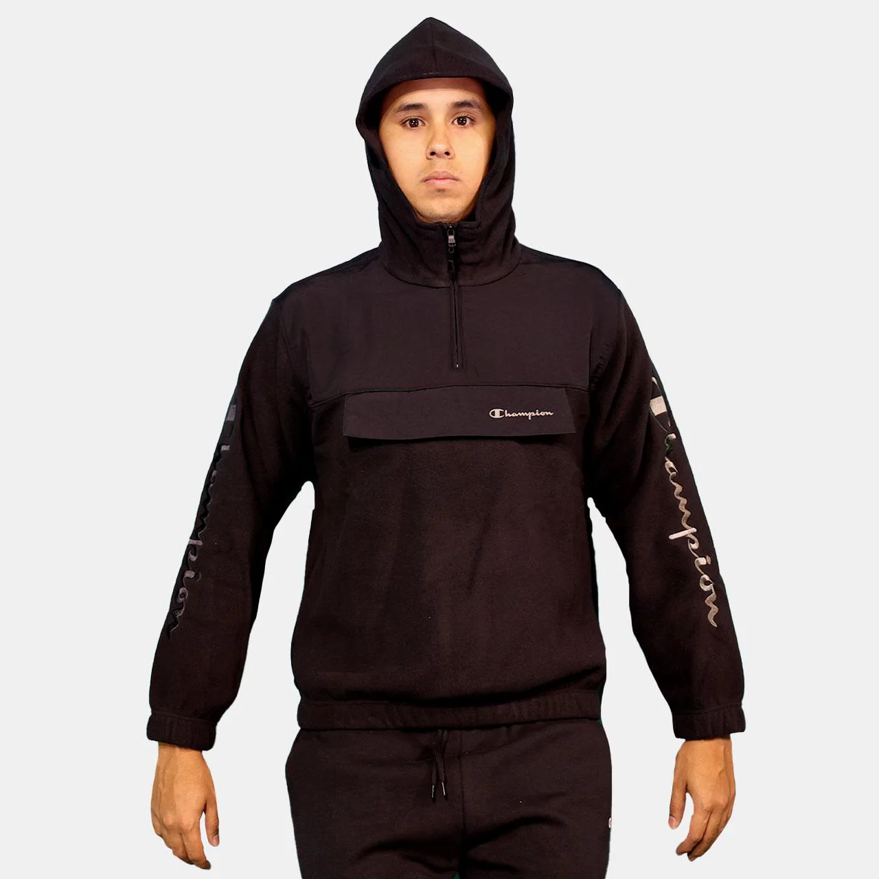Champion Hooded Half Zip Sweatshirt - Image 2