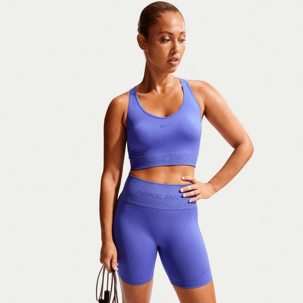 Mallas Cortas Nike Pro Seamless De 13 cm Y Talle Alto DrI-Fit - Mujer - Image 5